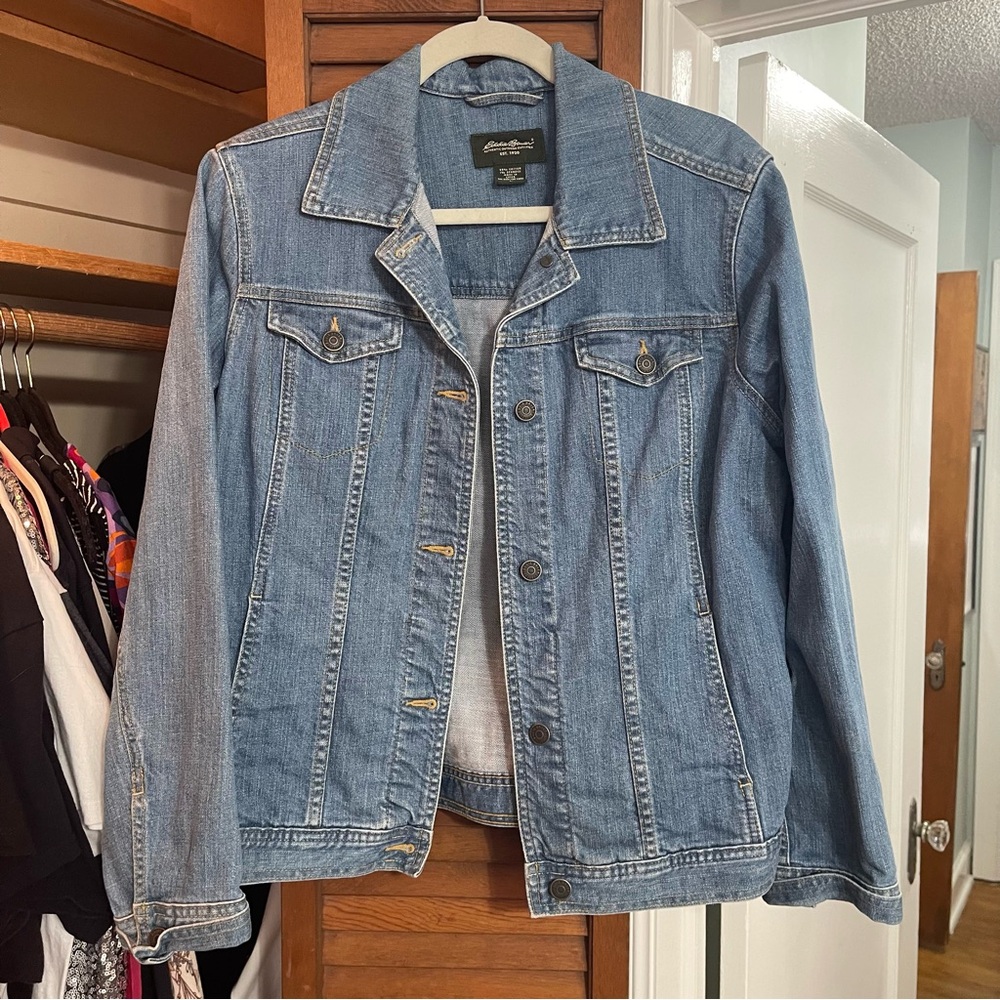 Eddie Bauer Light Blue Jean Jacket size L